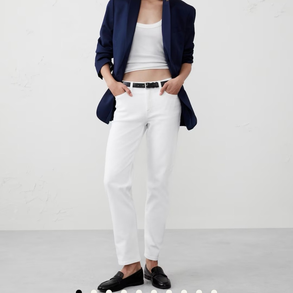 Banana republic boyfriend perfect crisp white jeans size 25
